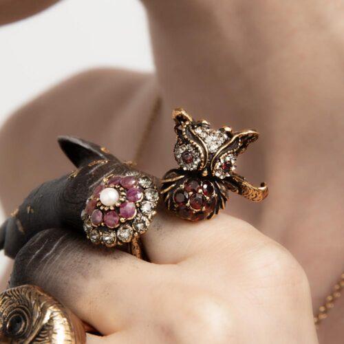 Owl, Flower and Butterfly Ring - Image 5
