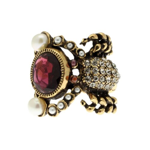 anello fatto a mano raffigurante uno scorpione con pietre dure
