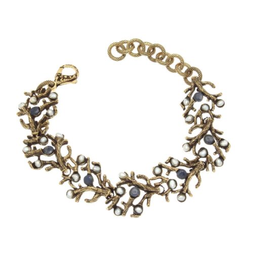 Bracciale artigianale a forma di corallo con perle