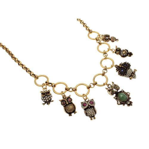 Collana Made in Italy con gufi e pietre dure