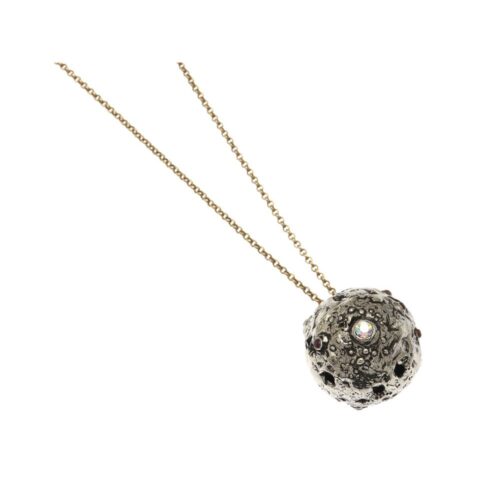 Collana artigianale raffigurante la luna con pietre dure