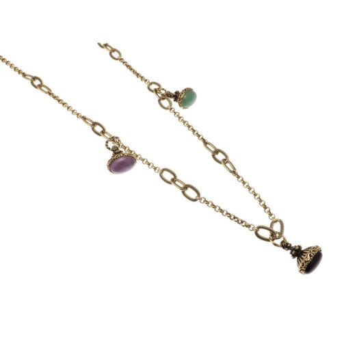 Collana artigianale con pendenti di pietre dure