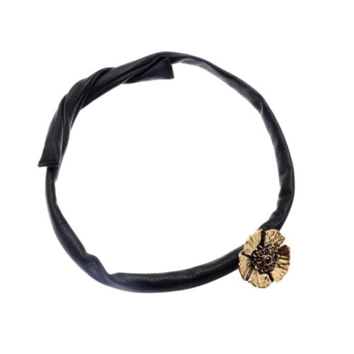 Poppy and Leather Necklace - Image 2