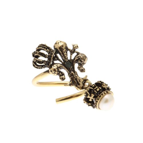 Anello fatto a mano a forma di giglio con perla