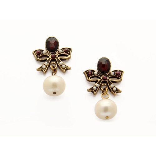 Garnet Bow Earrings