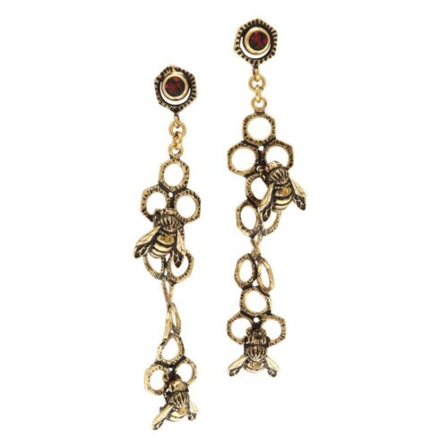 Orecchini fatti a mano con api e pietre dure