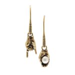 orecchini artigianali con perla e swarovski