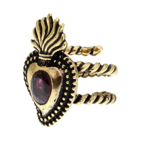 Sacred Heart Ring with garnet - Image 2