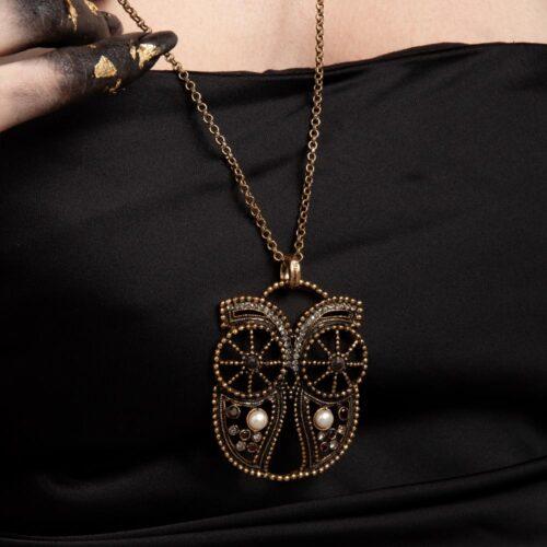 Openwork Owl Necklace - Image 4