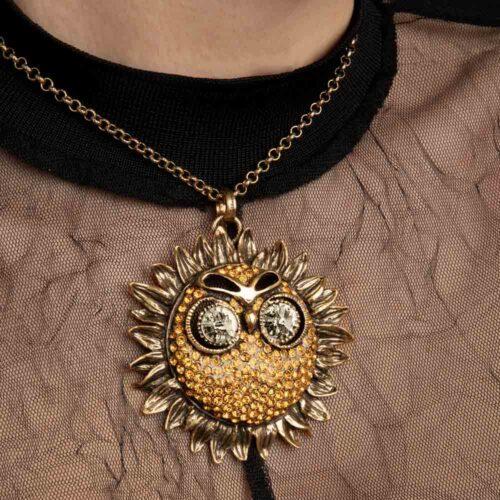 Sunflower Owl Necklace - Image 4