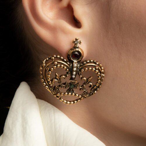 Perforated Heart Earrings - Image 3