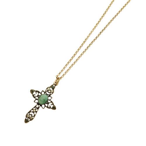 Emerald Cross Necklace - Image 2