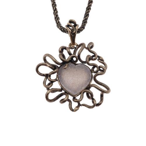 Heart Necklace with Snakes - Image 3