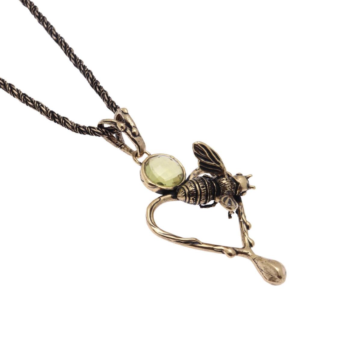 Heart Necklace with Bee