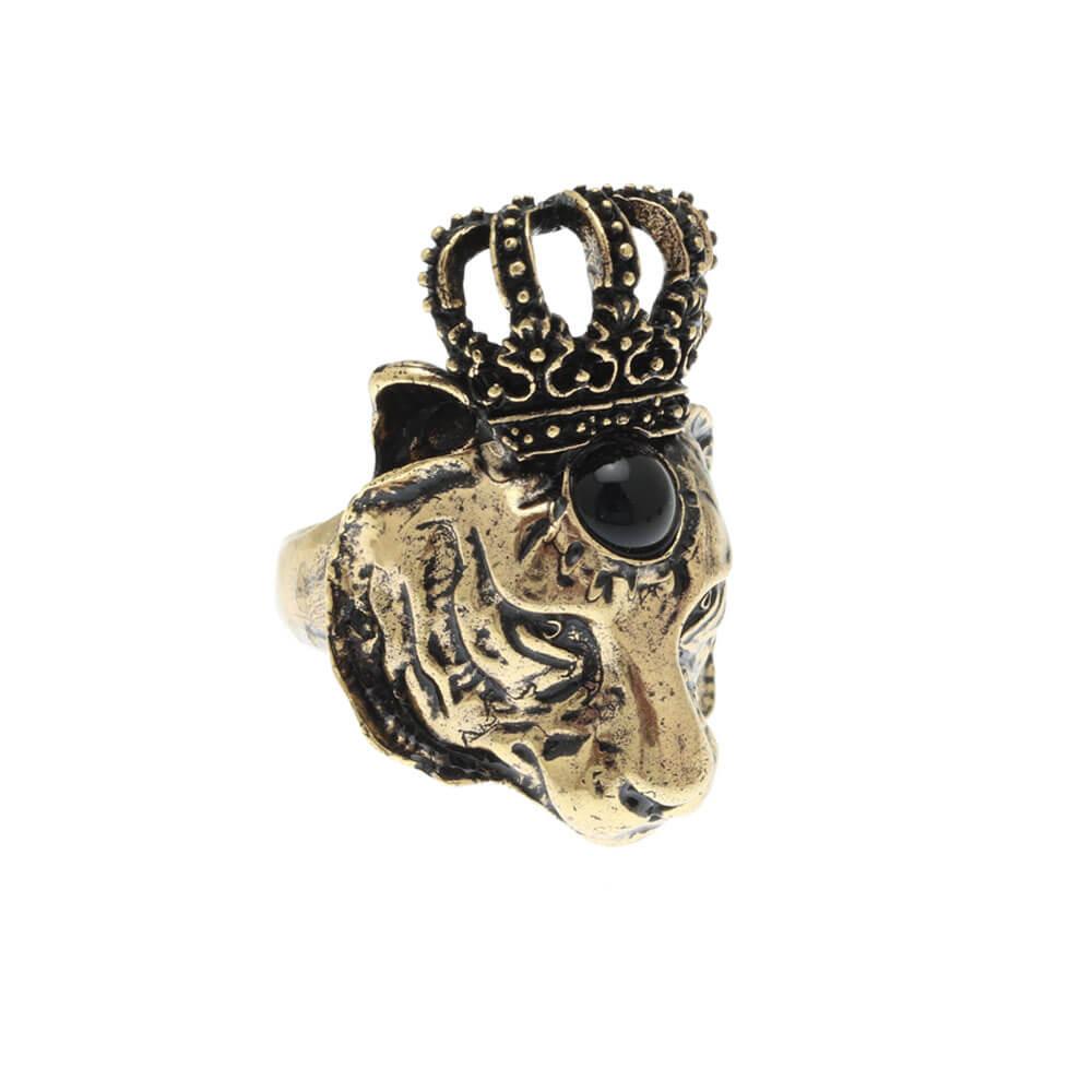 Lion Ring with Crown
