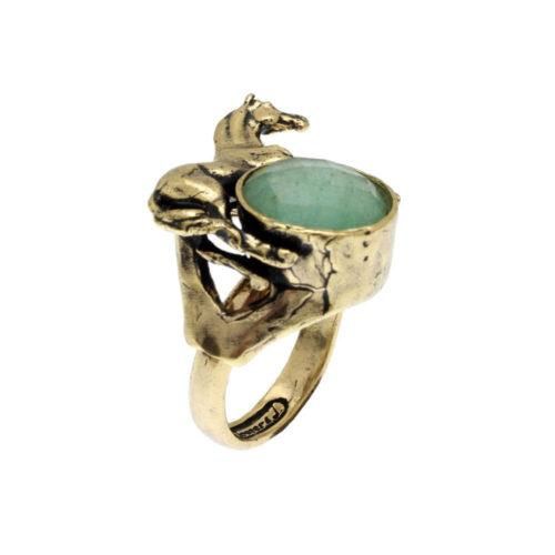 Emerald Ring with Horse - Image 3
