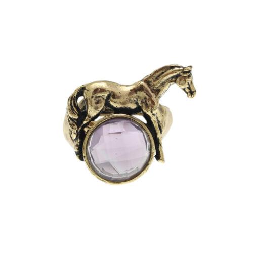 Amethyst Ring with Horse - Image 1