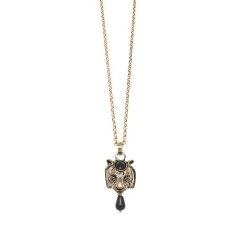 Lion Necklace with Onyx - Image 2