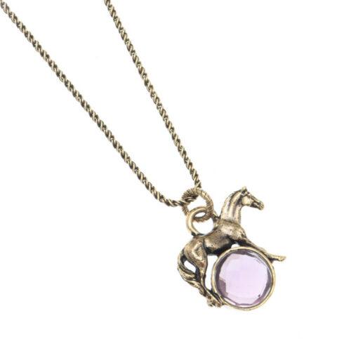 Amethyst Necklace with Horse - Image 1