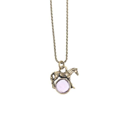 Amethyst Necklace with Horse - Image 2