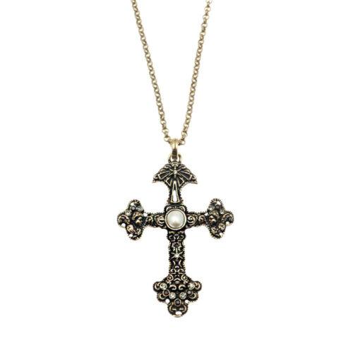 Pearl Cross Necklace - Image 2