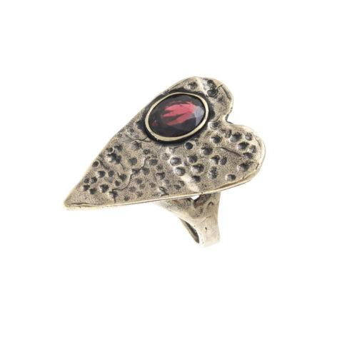 Heart Ring with Garnet - Image 2