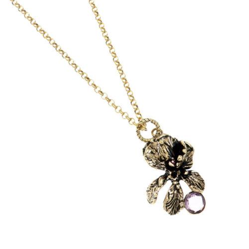 Purple Iris Necklace