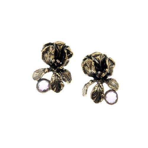 Purple Iris Earrings
