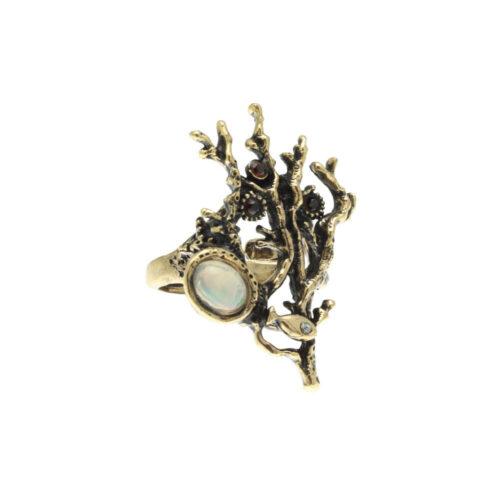 Coral Reef Ring with Opal