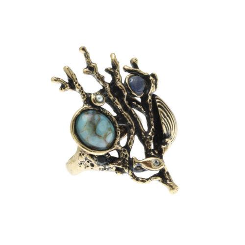 Coral Reef Ring with Turquoise - Image 3