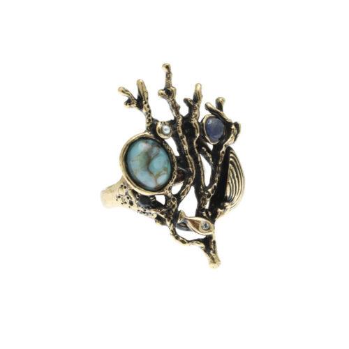 Coral Reef Ring with Turquoise