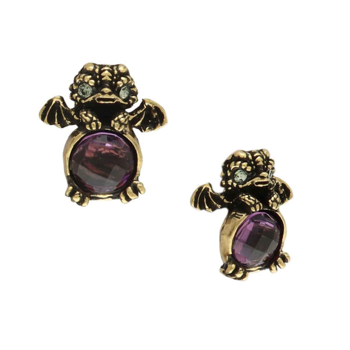 Amethyst Dragon Earrings